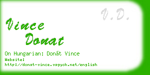 vince donat business card